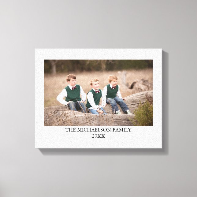Family Photo Personalized Canvas Print (Front)