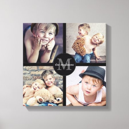 Family Photo Personalized Collage Canvas Print