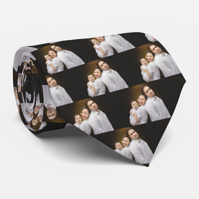 Family Photo Personalized Collage Neck Tie (Rolled)