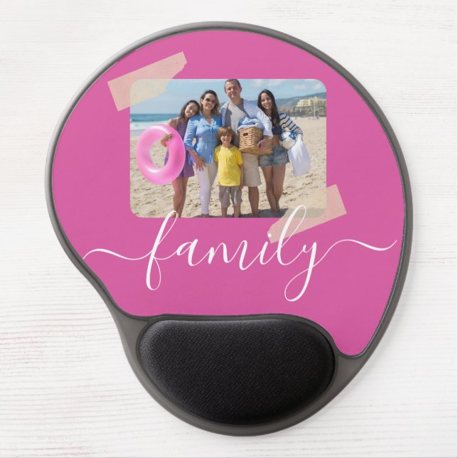Family Photo Personalized Custom Gel Mouse Pad (Front)