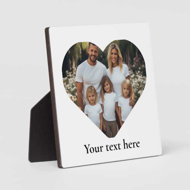 Family photo personalized heart template plaque (Front)