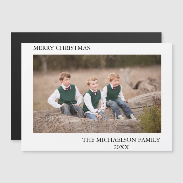 Family Photo Personalized Magnetic Holiday Card (Front/Back)
