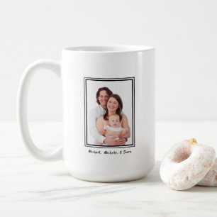 Family Photo Personalized Name Modern Coffee Mug