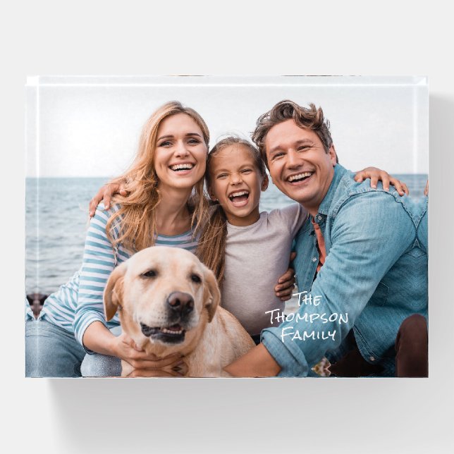 Family Photo Personalized Paperweight (Front)