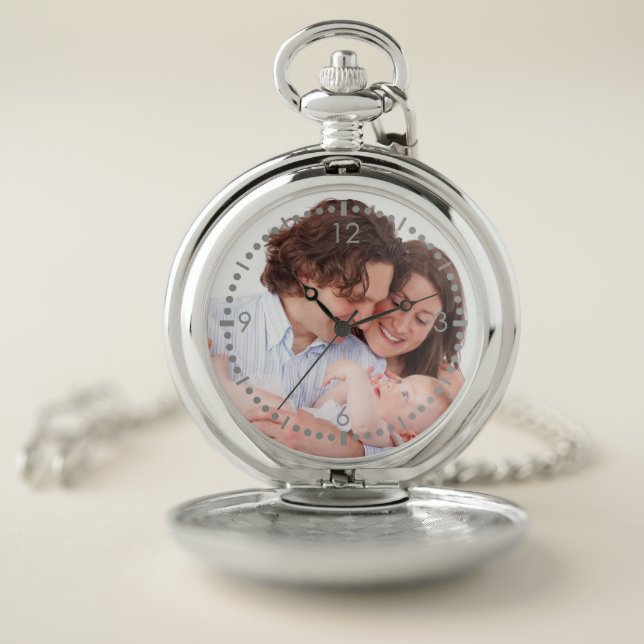 Family Photo Personalized Pocket Watch (Inside)