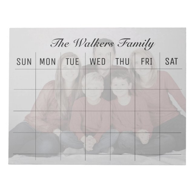 family photo planner/ organizer editable notepad (Front)