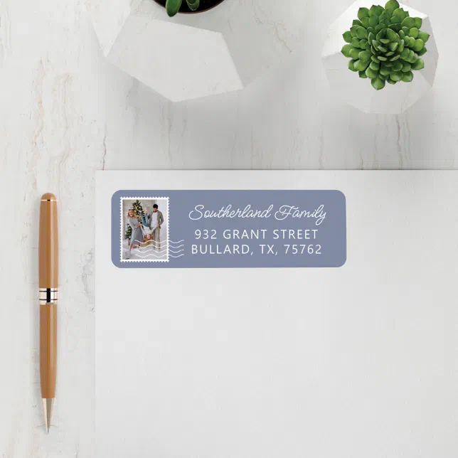 Family Photo Postage Stamps Delivery Personalized Label Zazzle