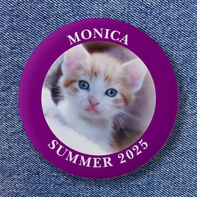 Family Photo Purple Border Button (Family Photo Purple Border Button)