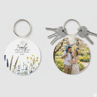 Family Photo & Quote Keychain - Cherished Keepsake