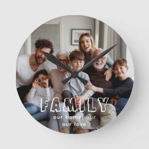 Family Photo Round Clock
