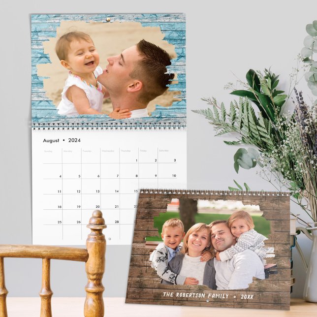 Family Photo Rustic Wood 2026 Calendar (Creator Uploaded)