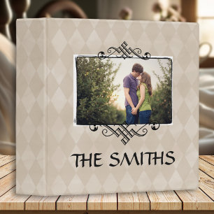 Family Photo Scrapbook Album   Tan Argyle 3 Ring Binder