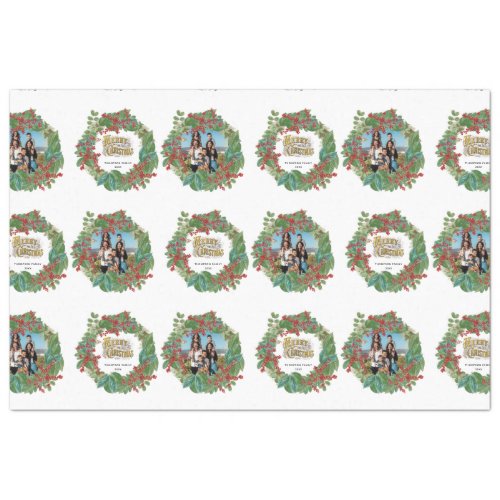 Family Photo Script Holiday Merry Christmas Card Tissue Paper