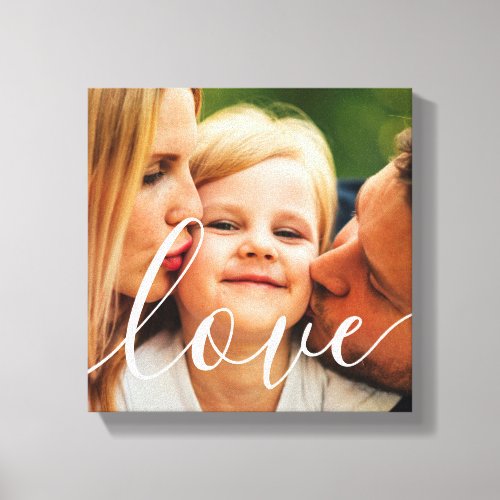 Family Photo Script Love Canvas Print