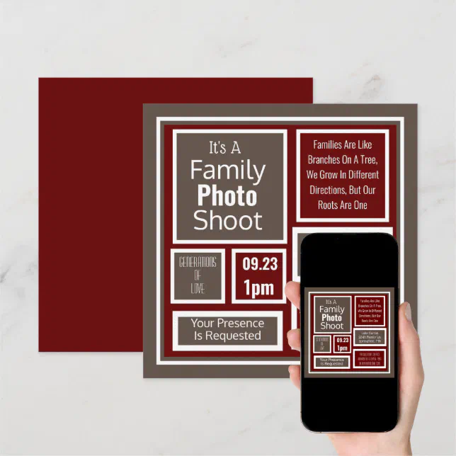 Family Photo Shoot Modern Invitation | Zazzle