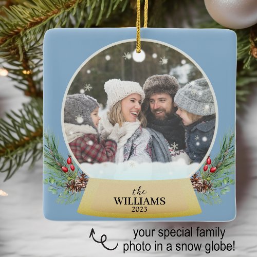 Family Photo Snow Globe Ornament