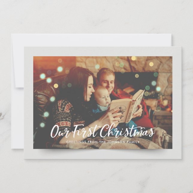 Family Photo Snow Overlay  | Holiday Greeting (Front)