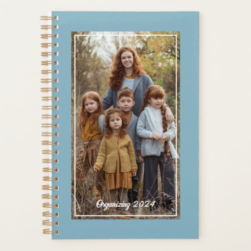 Family Photo Soft Blue Personalized 2024 Planner