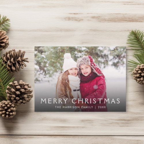 Family Photo Stylish Christmas Holiday Card