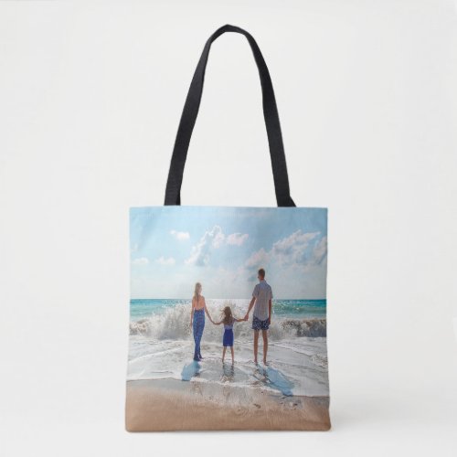 Family photo summer beach vacation tote bag