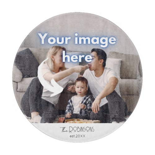 Family Photo template Housewarming Kitchen Cutting Board