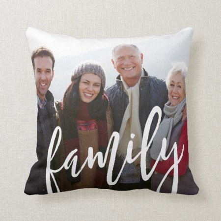 Family Photo Template Throw Pillow