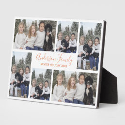 Family Photo Template White Rose Gold Plaque