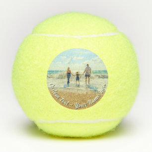 Family Photo Tennis Balls Personalized Text