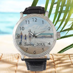 Family photo text watch<br><div class="desc">Add Your favorite photo from a summer vacation,  travel,  kids,  girlfriend/boyfriend or pet.  Black numbers.  Template for your text,  black letters.</div>