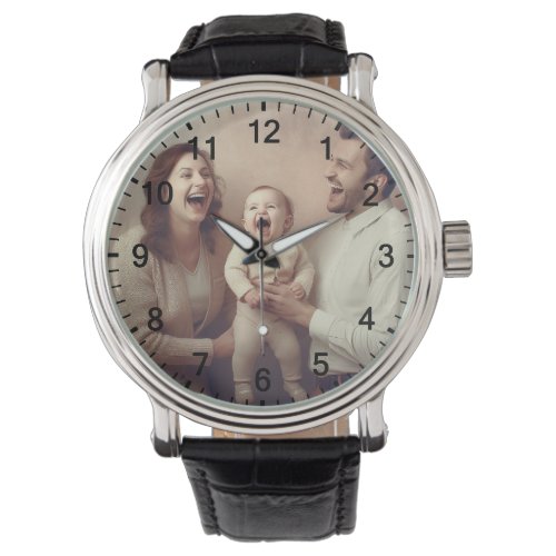 Family photo text wristwatch