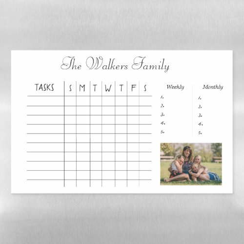 family photo to do task list weekly monthly magnetic dry erase sheet