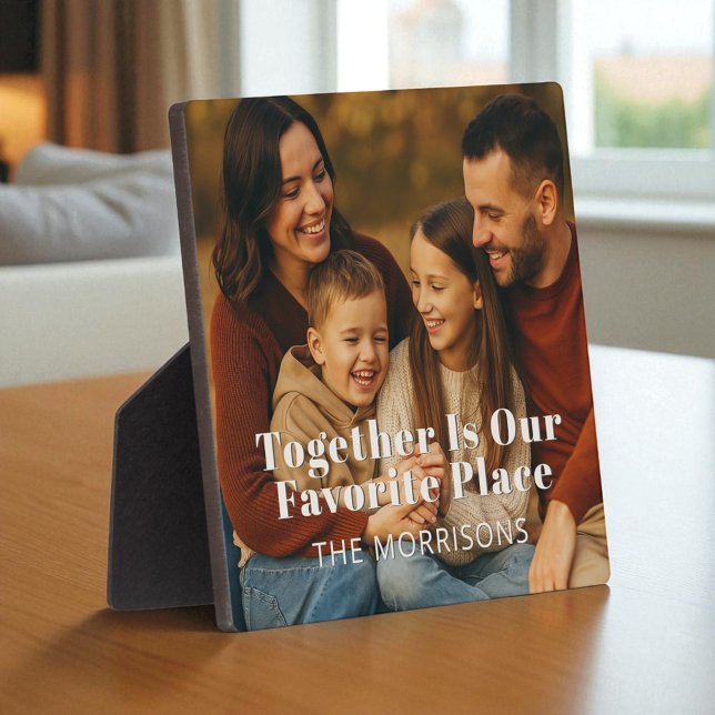 Family Photo Together Is Our Favorite Place Plaque (Creator Uploaded)