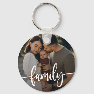 Family Photo Typography   Keychain