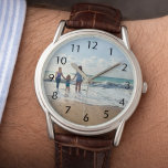 Family photo watch custom<br><div class="desc">Personalize and add your photo of your family,  kids,  wife,  girlfriend or pet.  Black numbers.</div>