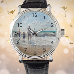 Family photo watch custom<br><div class="desc">Personalize and add your photo of your family,  kids,  wife,  girlfriend or pet.  Black numbers.</div>