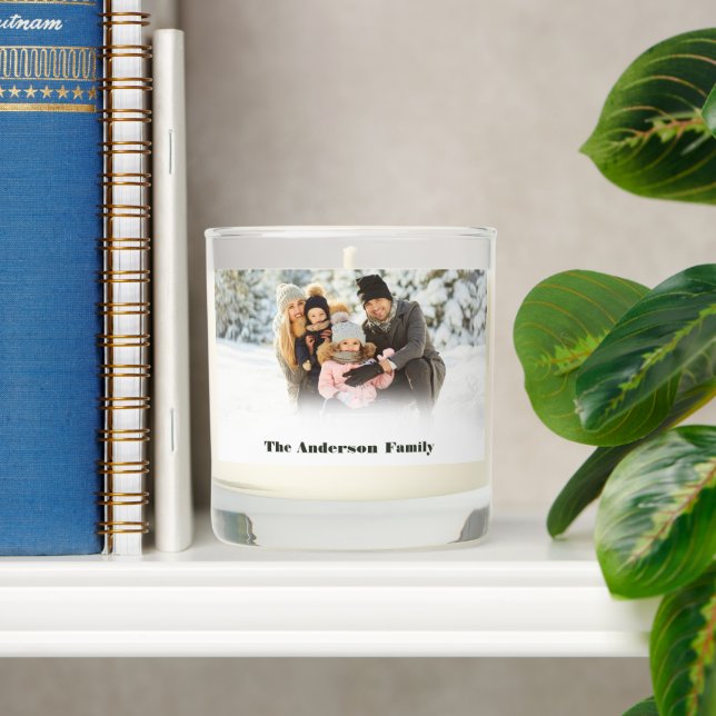 Family Photo with Caption  Scented Candle (Shelf)