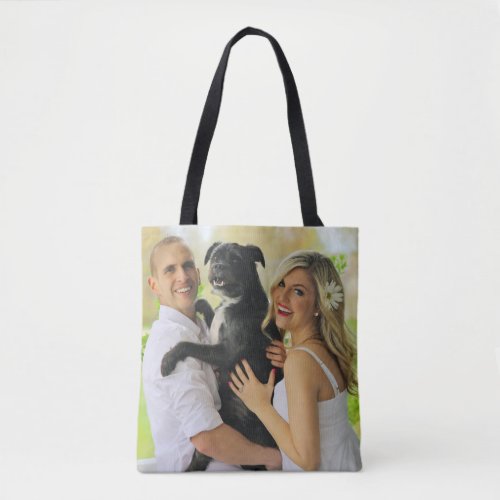 Family Photo With Dog Template Tote Bag