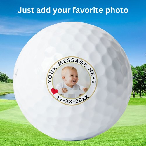 Family Photo Your Message Date Golf Balls