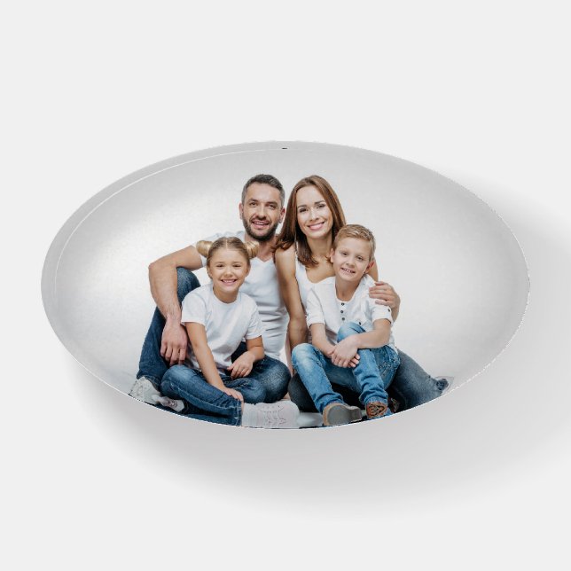 Family Photograph Happy Paperweight (Front)