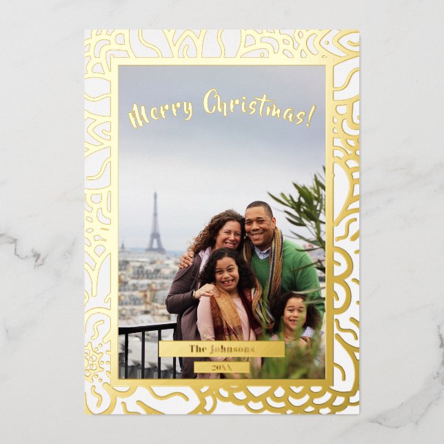 Family Photograph Last Name Christmas Holiday  (Front)