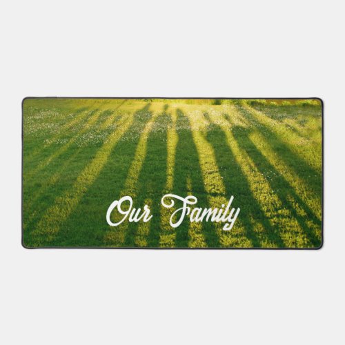 Family Photograph With Name Desk Mat