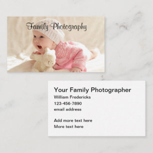 Family Photographer Double Side Business cards
