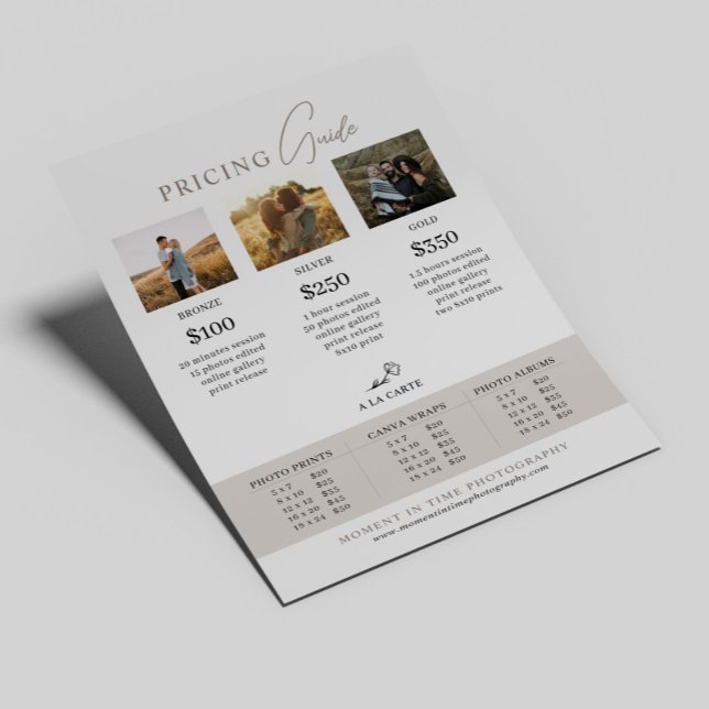 Family Photographer Photography Session Price List Flyer (Creator Uploaded)