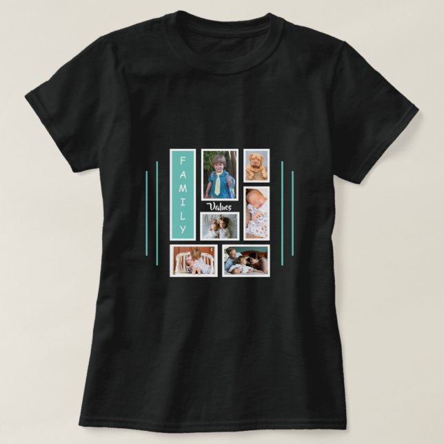 Family Photography Collage Design T-Shirt (Design Front)