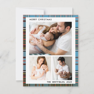 Family Photos Berries Christmas Holidays Tartan Note Card