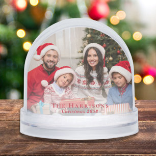 Family Photos Christmas Snow Globe