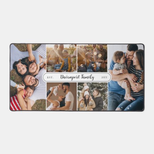 Family Photos collage Year Home office decor Desk Mat