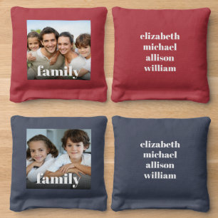 Family Photos Custom Cornhole Bags