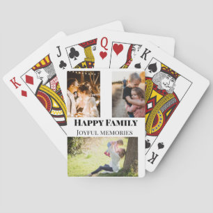 family photos memories add family name picture poker cards
