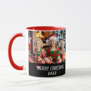 Family Photos Merry Christmas Santa Hat Mug